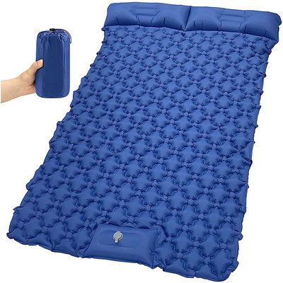 濃紺の二重キャンプの膨脹可能な睡眠のパッドのフィートの出版物TPUのコーティング