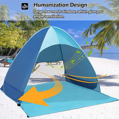YEFFO ODM浜の日焼け止めのテントのガラス繊維棒の容易なキャンプによっては浜の避難所が現れる