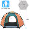 軽量の防水折るキャンプ テント オレンジ緑のステッチ色